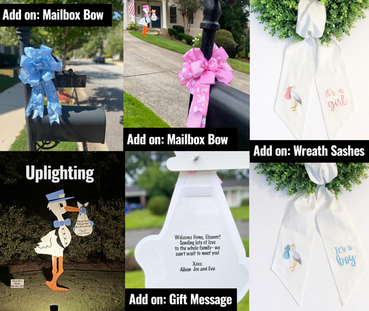 Generic Grandparent Stork Yard Sign Rental (Pink/Blue) - 7 day rental - Image 3