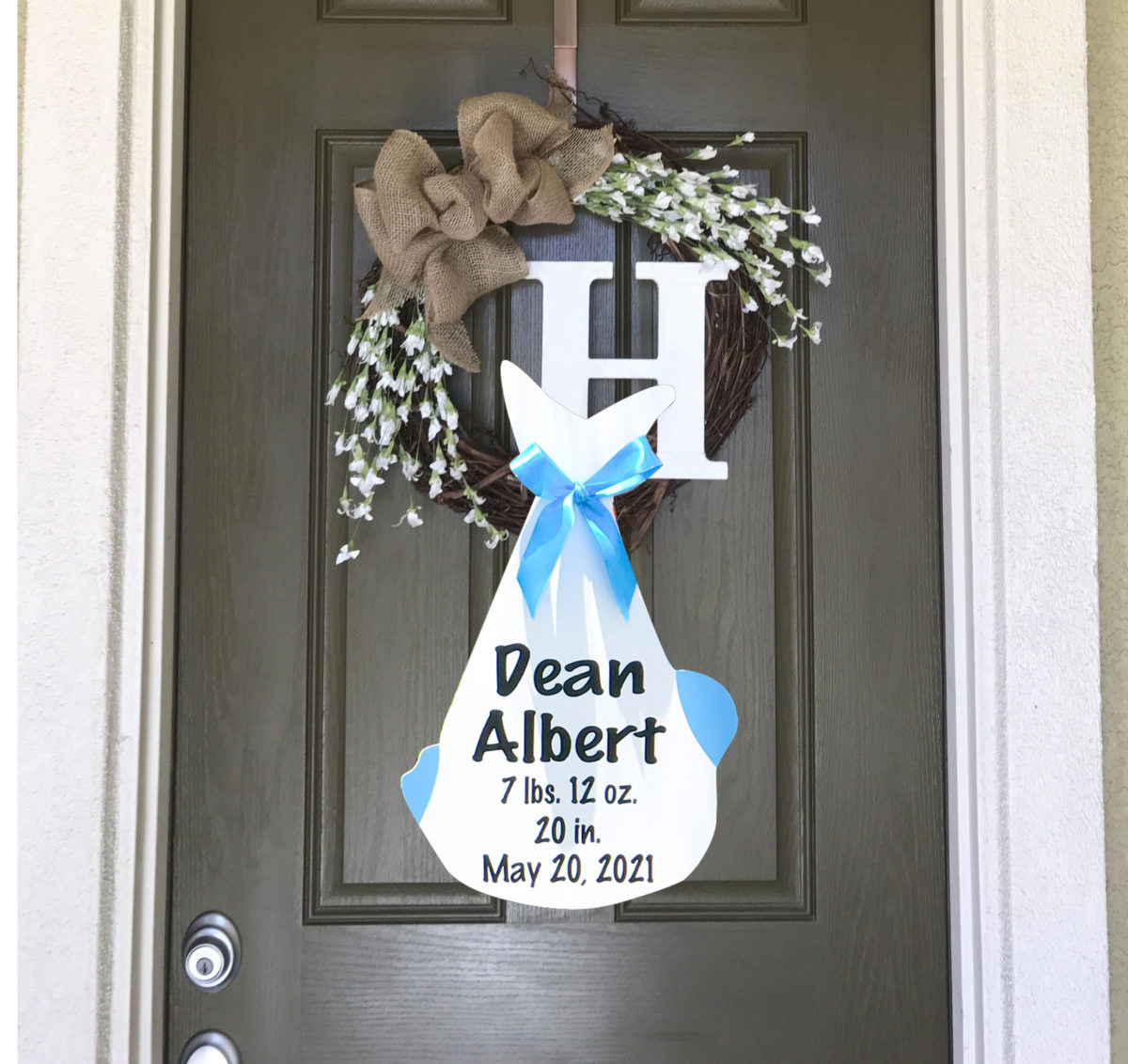 Just the Bundle as a Door Hanger, Birth Announcement Yard Stork Sign in Coumbia, SC Lexington, West Columbia and More