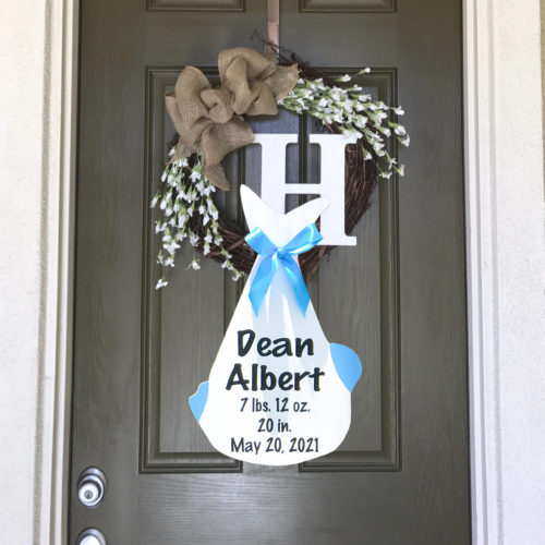 Just the Bundle as a Door Hanger, Birth Announcement Yard Stork Sign in Coumbia, SC Lexington, West Columbia and More
