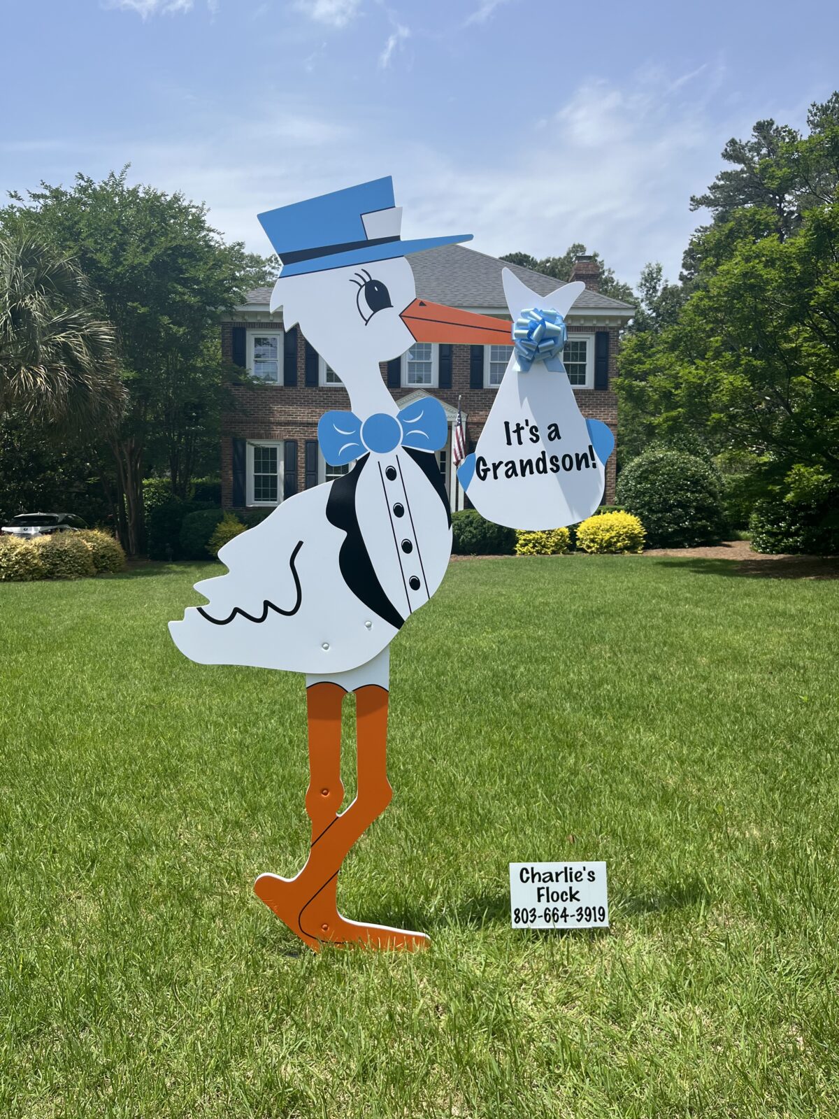 Generic Grandparent Stork Yard Sign Rental (Pink/Blue) - 7 day rental