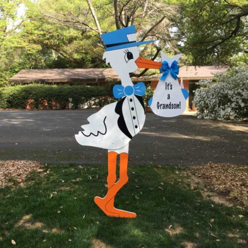 Generic Grandparent Stork Yard Sign Rental (Pink/Blue)