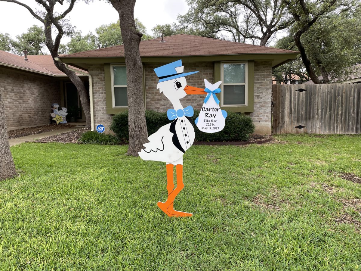 Blue Stork Sign, Birth Announcement Yard Stork Sign in Coumbia, SC Lexington, West Columbia and More